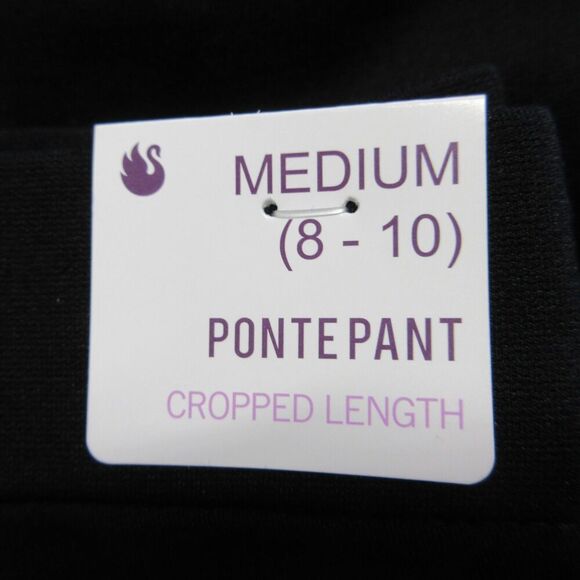 GLORIA VANDERBILT Wide Leg Ankle Cropped Ponte Pants Sz M Blk Tummy Control NWT - Picture 6 of 11